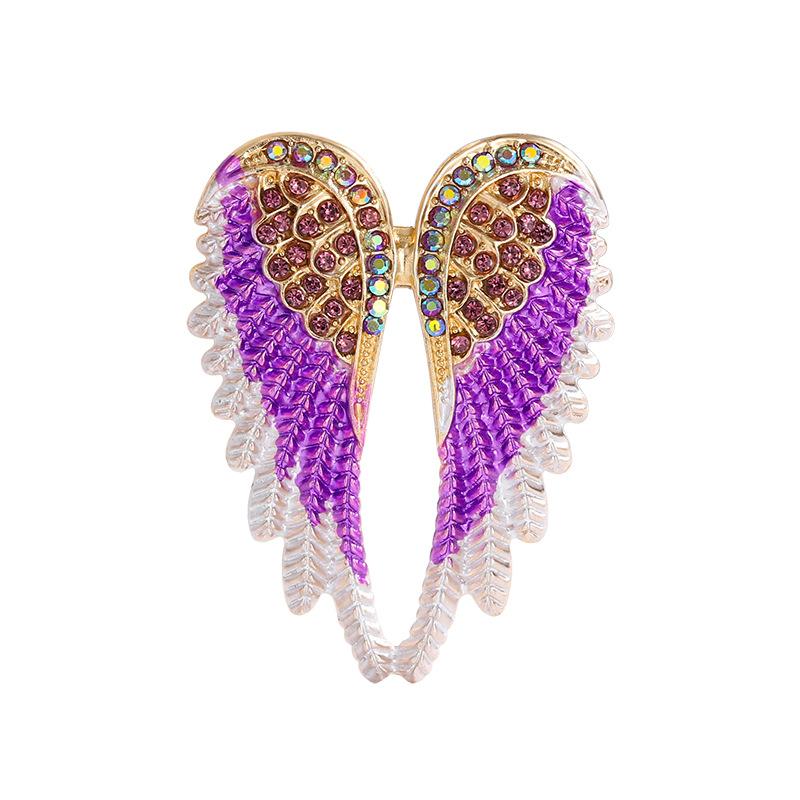 New Drip Oil Diamond Angel Wings Wings Brooch Brooch White Trend Fashion Accessories Pin