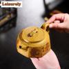 270ml Authentic Yixing Purple Clay Teapot Handmade Octagonal Pot Tea Infuser Raw Ore Dragon Bone Gold Sand Kettle Zisha Tea Set