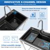 Stainless Steel Utility Sink Adjustable Stand Freestanding Sink Rust Proof Single Bowl Sink Set with Cold & Hot Water Faucet