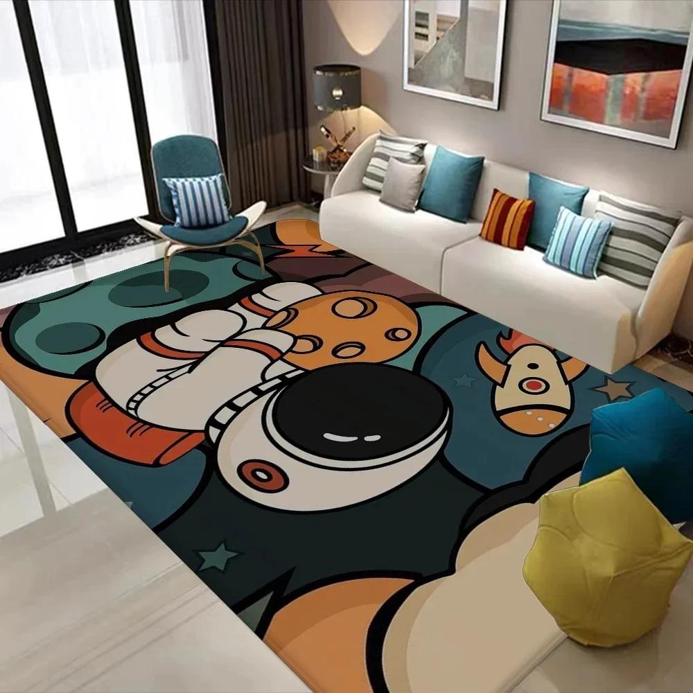 Cartoon Space Astronaut Carpet Galaxy Universe Rug Planet Rocket Kids Bedroom Decor Floor Mat Home Bathroom-Toilet Mats Doormat