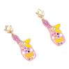 New Fashion Light Luxury Personality Temperament Creative Wine Bottle Oil Dripping Alloy Inlaid with Colored Diamonds Earrings