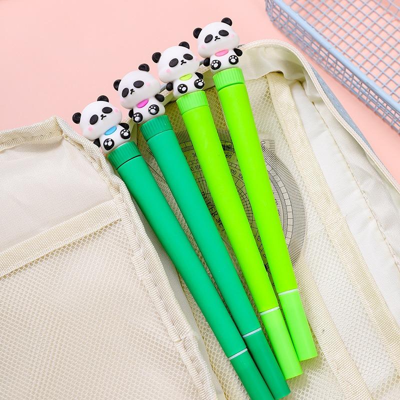 2Pcs Wholesale Cute Panda Neutral Pen for Writing Supplies Back To School Extra Smooth Writing Portable Lightweight for Birthday Party Favors