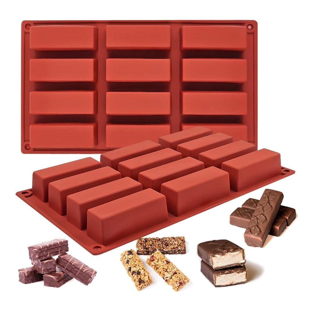 Rectangle Silicone Candy Molds for Baking Energy Bars Chocolate Bar Mold Protein Bars Cornbread Pudding Butter Mould