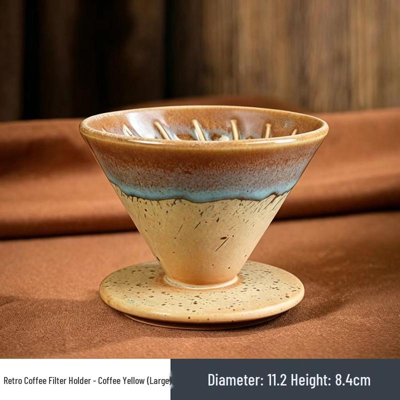 Ceramic Pour-over Coffee Filter Holder Set - American Style Drip Coffee Maker Funnel Tools