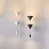 Led Pendant Lamp Bedside Chandelier Cone Long Modern Bedroom Conical Creative Hanging Spotlights White Black  For Home Room