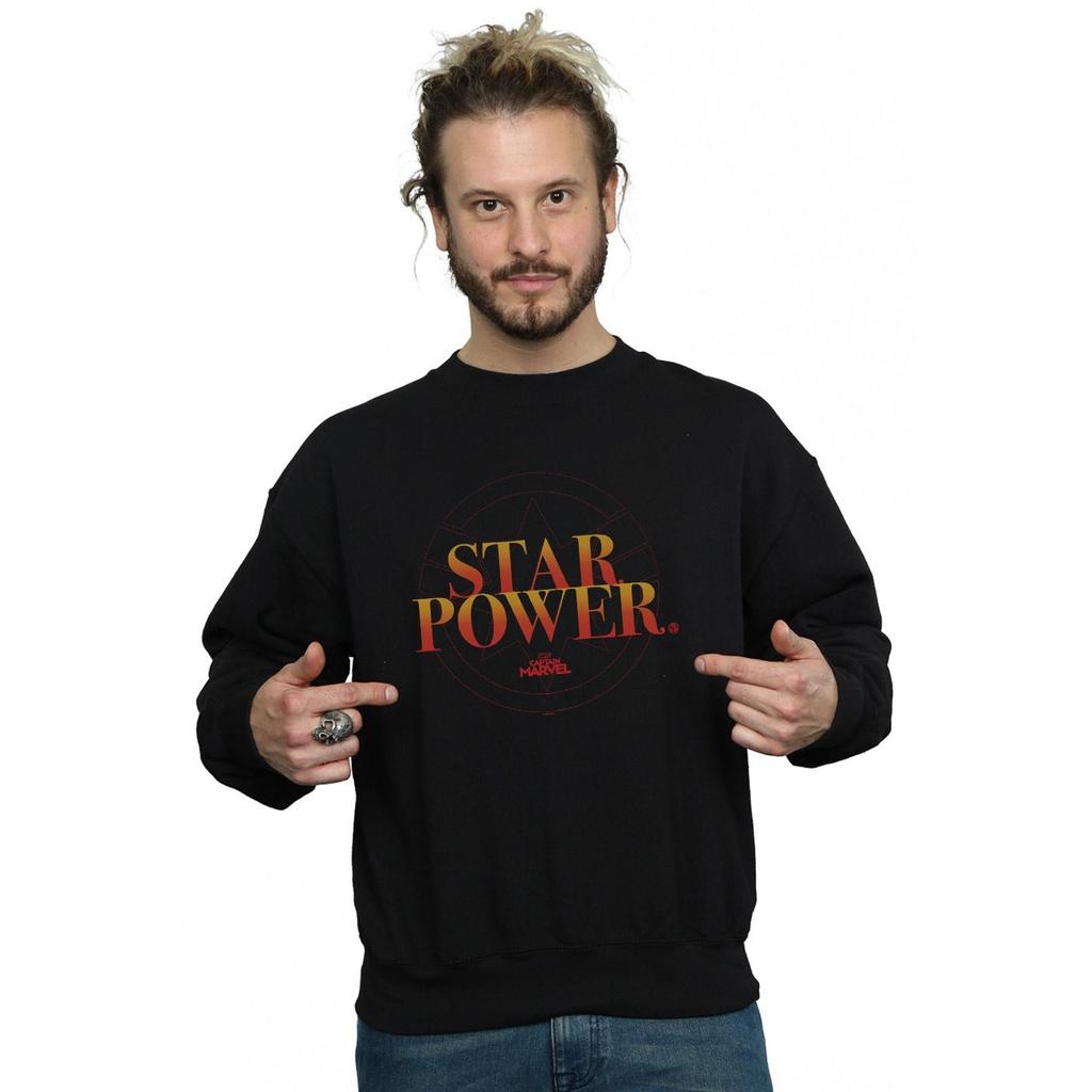 Marvel Mens Captain Marvel Star Power Sweatshirt