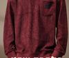 Men's Heavyweight Wool Hoodie - Spring/Autumn Round Neck, Loose Long Sleeve T-shirt, Printed Casual Base Layer