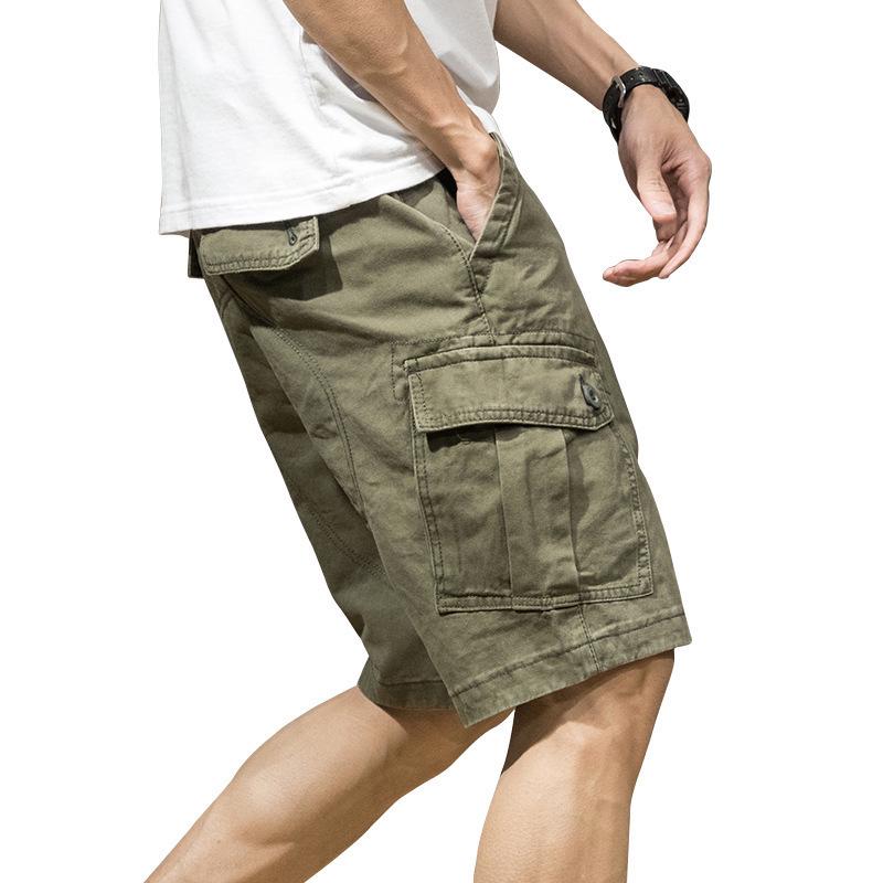 Japanese-Style Men's Versatile Trendy Casual Loose Workwear Shorts, Summer Thin 5-Point Length