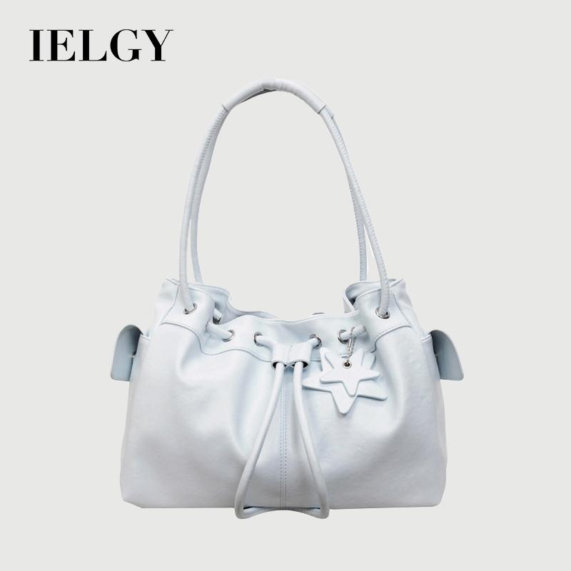 IELGY Drawstring Bucket Bag Fashion Casual Large Capacity Commuter Shoulder Messenger Bag