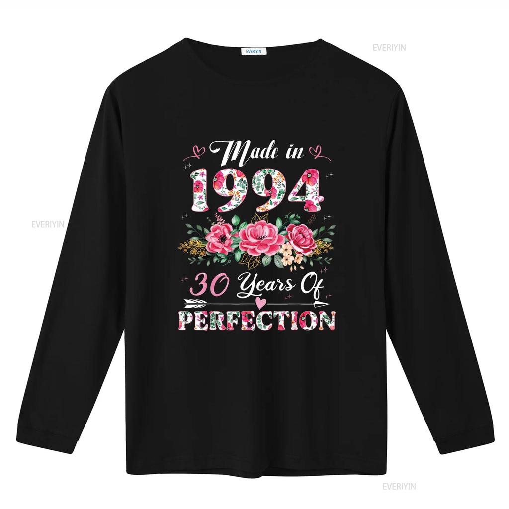 30 Year Old Made In 1994 Floral 30th Birthday S Women T Shirt Vintage Washed Breathable Unisex Slightly Casual Soft Stylish