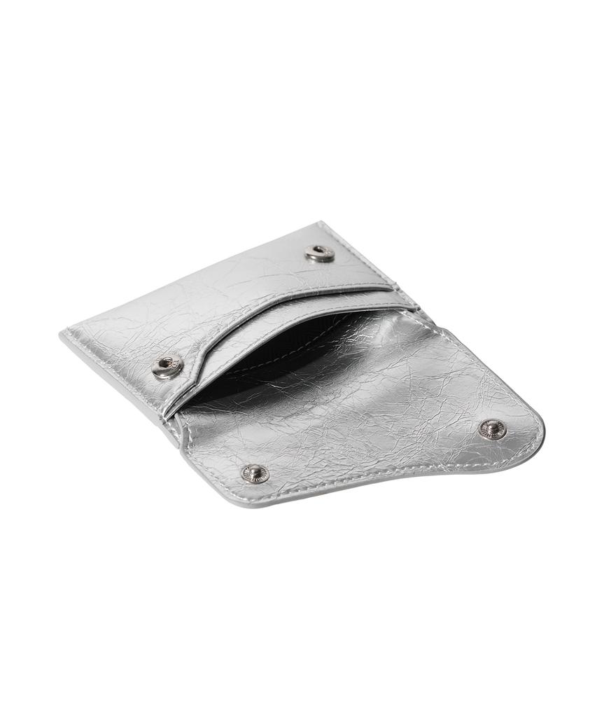 Lemasque Dot Saddle Slim Mini Transit Card Holder Silver