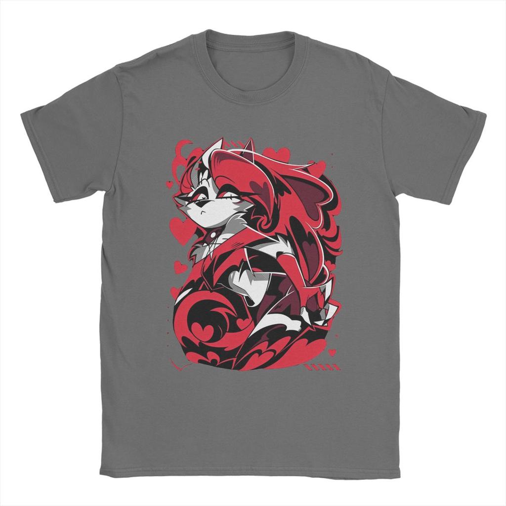 Humorous Cartoon Helluva-Boss T-Shirts for Men Crew Neck Cotton T Shirt Short Sleeve Tee Shirt Unique Tops