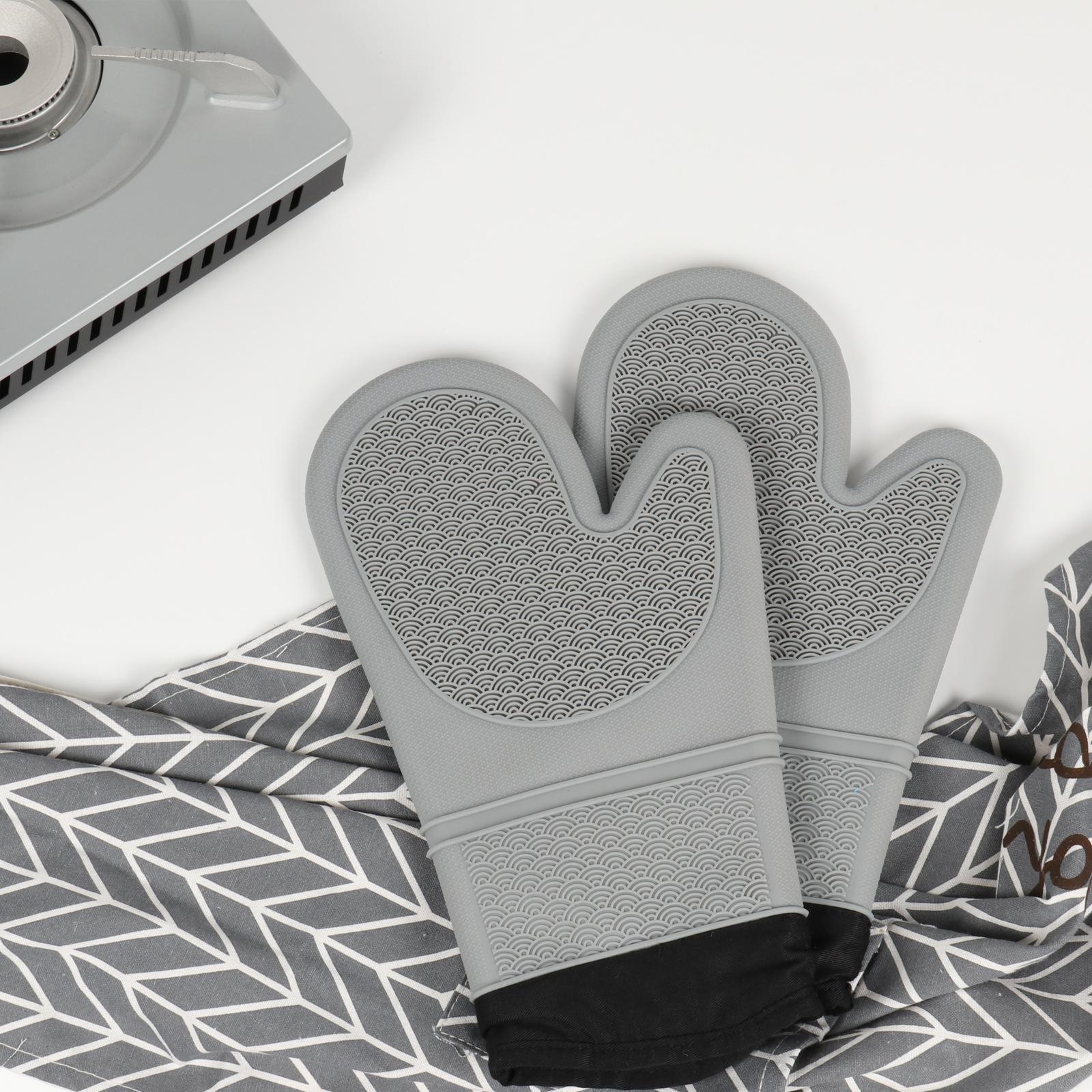 

Плотные силиконовые прихватки для духовки, набор, термостойкие, толстые, хлопковые, нескользящие, кухонные прихватки, водонепроницаемые, защищают руки, перчатки