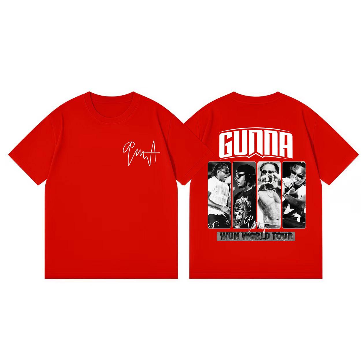 2026 Rapper Gunna Wun World Tour 2025 T Shirt Unisex Women Clothing Comfortable and loose Unisexs and Womens Tshirts S