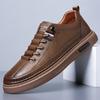 New Men's Shoes Spring Business Casual Leather Shoes Soft Leather Soft Sole Light Sports Niche Non-slip Wear-resistant Board Shoes