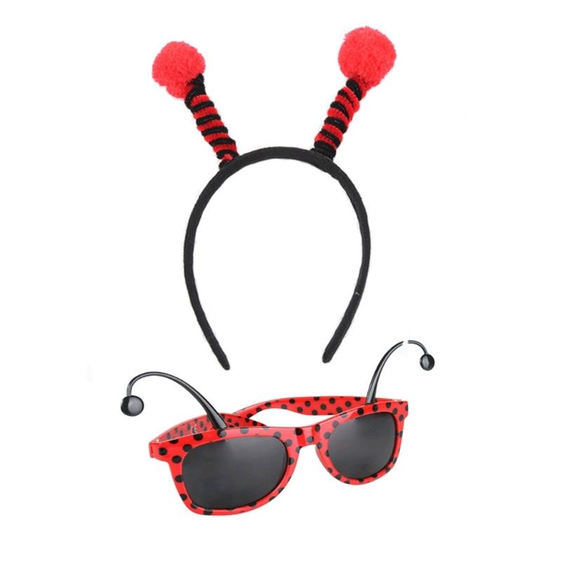Bees Ladybugs Themed Costume Accessories Cosplay Glasses Headband Skirt Stocking for Kid Adult Halloween Cosplay Parties