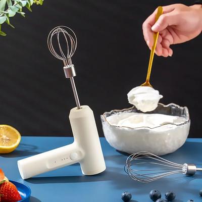 Cordless Electric Handheld Mixer 3-Speed Multi-Use Kitchen Tool for Baking Whisking Eggs Mixing Dough Cream Home Bakers