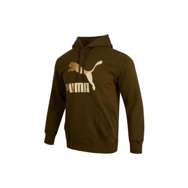 PUMA Classics Metallic Regular Fit Hoodie Brown Men s 537678-62 XL