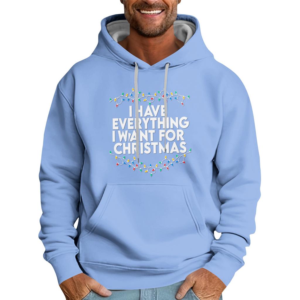 Свободное мужское худи с рождественским принтом