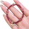 Gold-Plated Natural Garnet Flower Bracelet: Korean Design, Light Luxury, Versatile Crystal Bead
