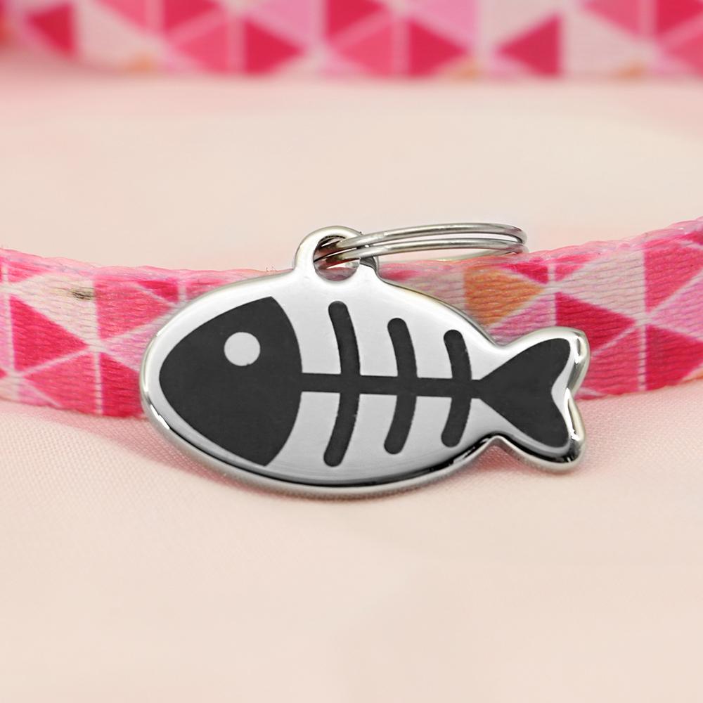 Personalized Cat Id Tag Custom Cats Kitten ID Tags Engraved Cat Collar Pendant Necklace Pet Accessories Cat Face Fish Shape