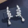 Beautiful Luxury Ultra Flash Zircon Earrings for Women Luxury Fashion Wedding Bride Zircon European and American Trendy Gifts