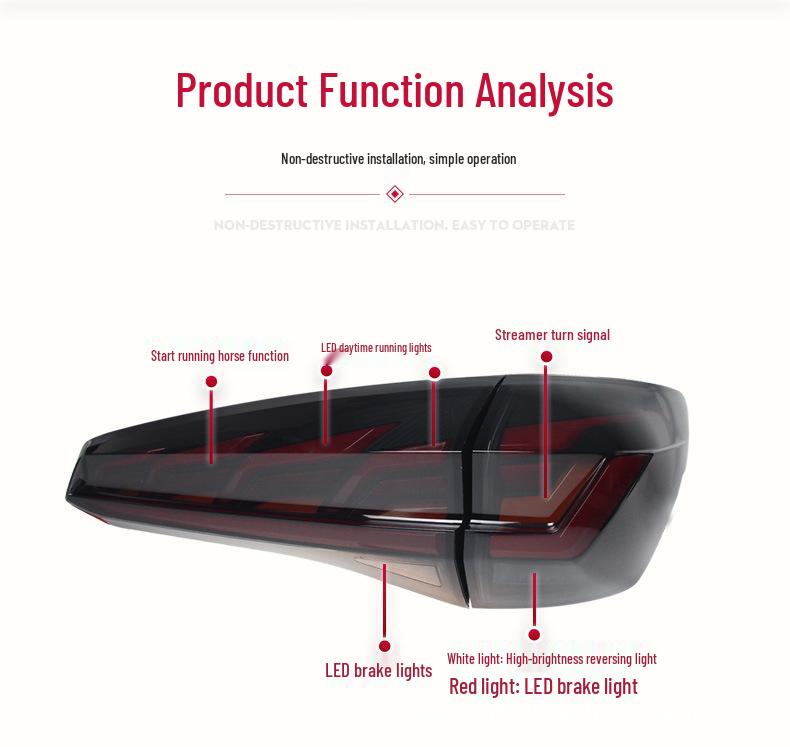 LED Taillight Assembly with Daytime Running and Sequential Turn Signal for 17-19 Buick GL8 ES