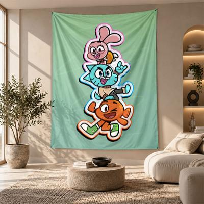 Dekoratives Wandbild, Erstaunliche Welt von Gumball Bedruckte Wandkunst, Leichte Wanddekoration für Schlafzimmer Hintergrund