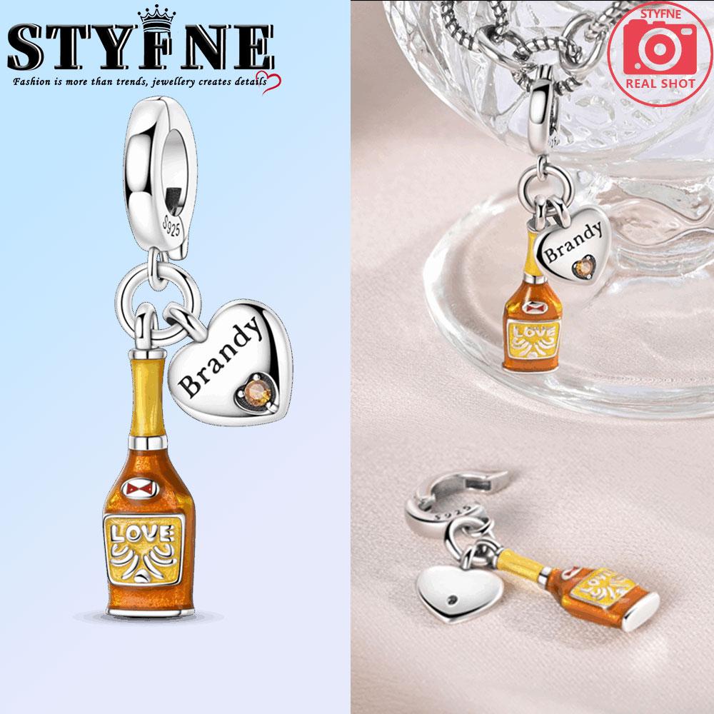 Copper Bottle Whiskey White Wine Red Wine Charms Beads Fit Original Bracelet Necklace Fine Jewelry Women Diy Gifts
