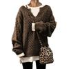 Fashion All-match Sweater Women's Knitted Twist Pattern Sweater Casual Sweater Sweater