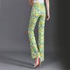 Summer Fashion Slimming Women's Stretchy Plaid Micro Flare Pants with Elastic Waist