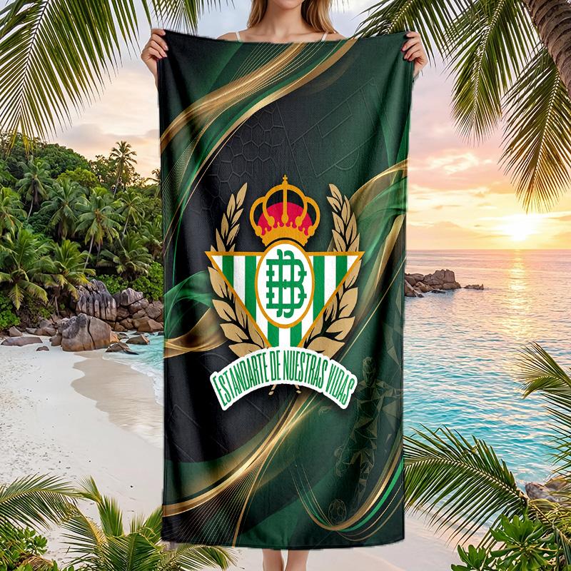 Real Betis Football Beach Towel Soft Microfiber Summer Towel Quick Dry Absorbent Towel for Beach Swimming Pool Travel