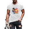 Men's Tropical Graphic T Shirt Palm Tree Sunset Print Crew Neck Casual Short Sleeve Soft Casual Tee for Men