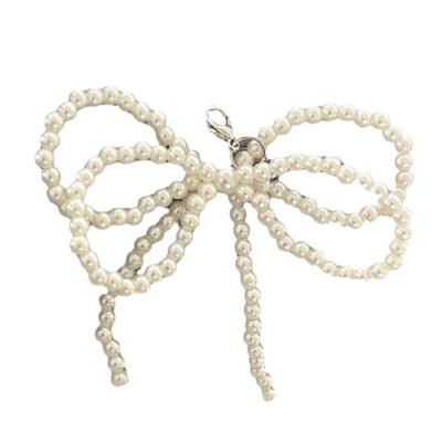 Unique Beaded Bowknot Keychain Delicate Keyrings for Car Key and Bag Decoration