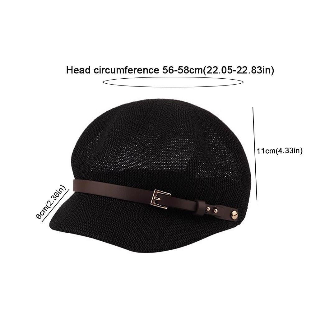 Knitted Women's Beret Breathable Octagonal Hat New Female Baseball Cap  Sun Protection