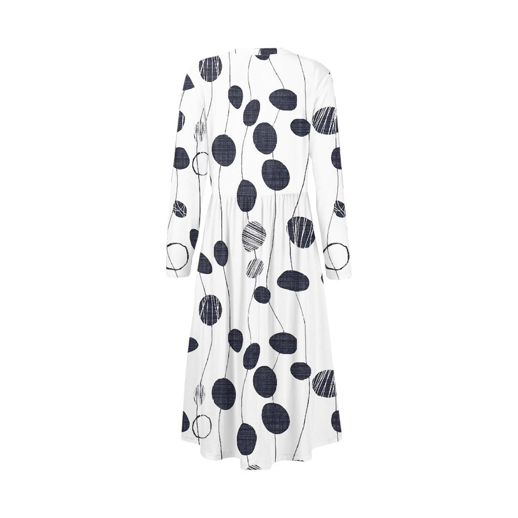 Women's Fashion Dress Spring V-neck Long Sleeve Dress