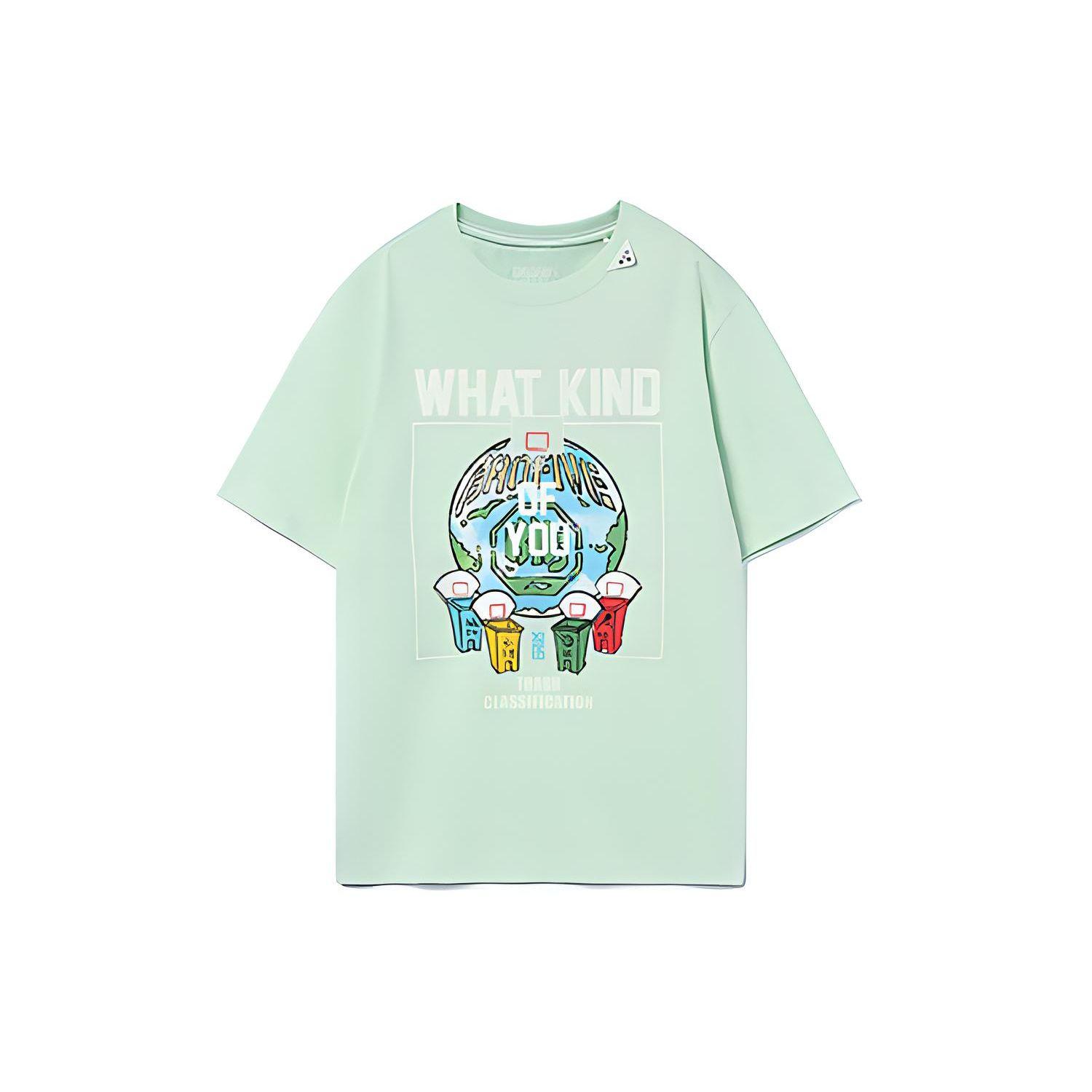 

Футболка с коротким рукавом и круглым вырезом Li Ning Sports Basketball Series для мужчин, зеленая AHSR467-5 XXL