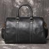 Sac à Main Homme en Cuir Véritable, Sac Bandoulière Messager de Voyage en Cuir de Vache, Sac de Voyage d'Affaires Grande Capacité pour Courte Distance