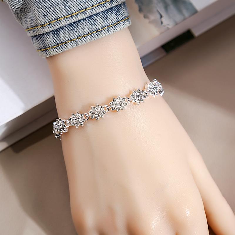 Personalized Geometric Diamond Bracelet Fashion Roman Style Full Diamond Bracelet Everything Temperament Bracelet