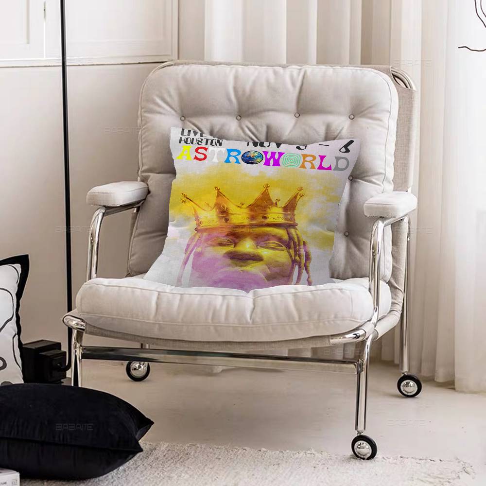 Travis Scott Astroworld 45*45cm Cushion Cover Pillow Cover Decor Pillowcase Home Pillowcase for Couch Pillow