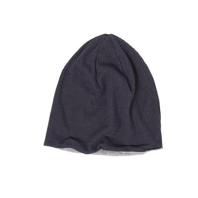 [Nakota] EdgeCity Waffle Organic Cotton Watch Cap Reversible, L Size, Dark Gray X Gray (92)
