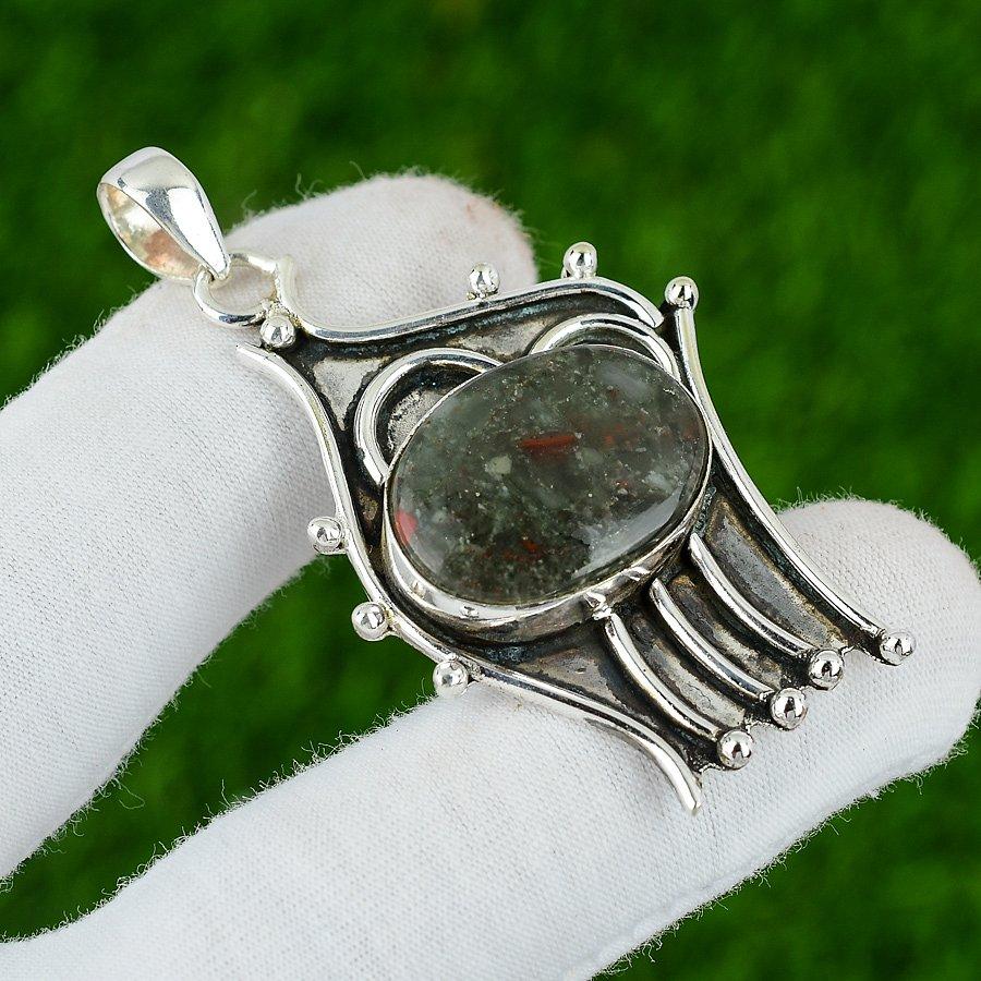 

Natural Tabu Jasper Gemstone Pendant Handmade 925 Sterling Silver Indian Jewelry