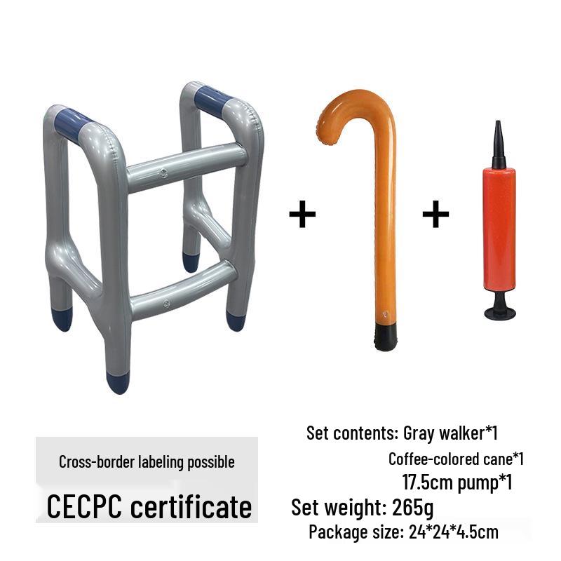Inflatable Walker & Crutch Set for Halloween & Christmas Props