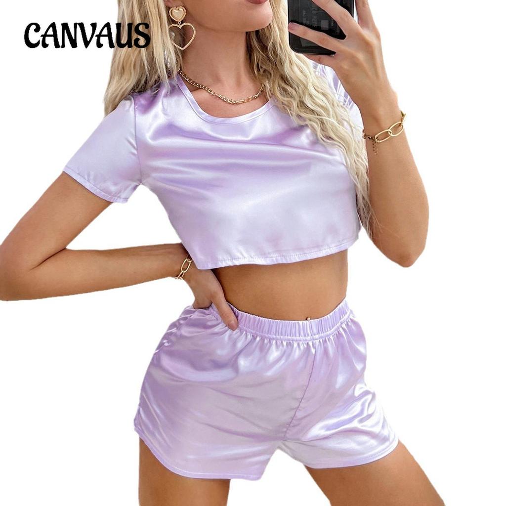 Pyjama Damen Sommer Kurze Tops Shorts Anzug Homewear