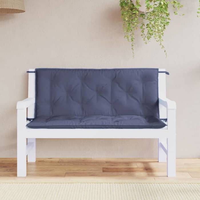 VidaXL Set of 2 Garden Bench Cushions, Seat Cushion, Patio Terrace Furniture Cushion Outdoor Indoor Living Room, 379064