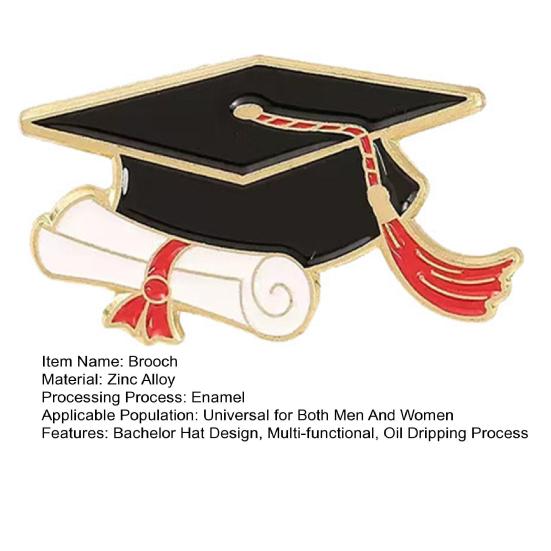 Brosche aus Zinklegierung mit Bachelorhut-Design Exquisiter Öltropfprozess