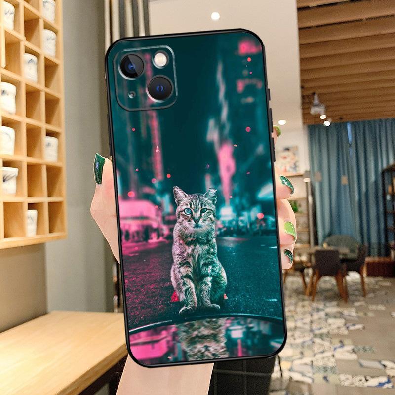 Applicable IPhone16 Mobile Phone Case New Couple Animal Cute Cat Mobile Phone Case Cat Phone Case