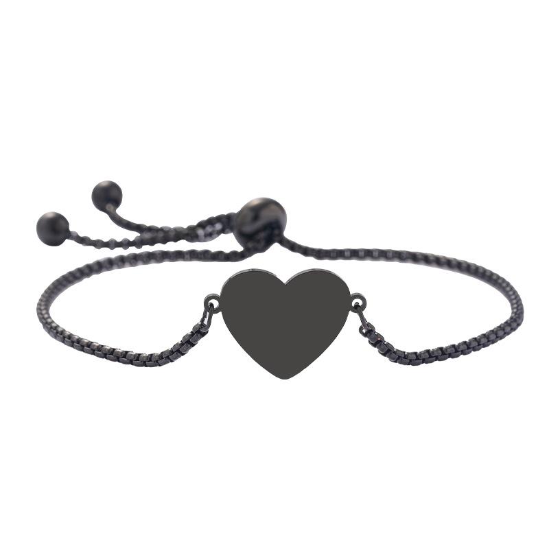 Factory Fashion Bracelet Stainless Steel Bracelet Pendant Love Pendant Blank Laser Engravable Printing Blank Material