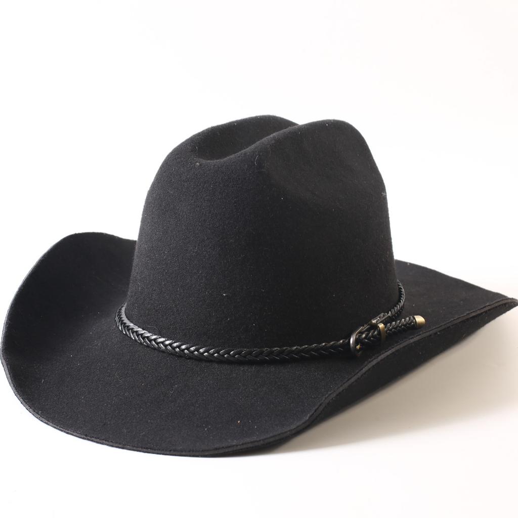Popular European and American Classic Imitation Cashmere Felt Hat, Men's and Women's Fashion Seamless Edge Western Cowboy Hat