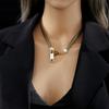 Punk Gold Color Alloy Metal Zipper Choker Necklace for Women Trend Thick Clavicle Chain Collar Vintage Necklaces